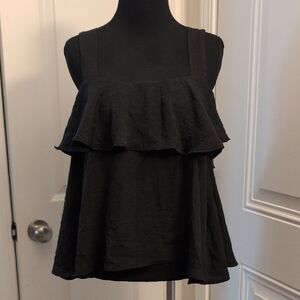FAVLUX Elegant Black Ruffle Top